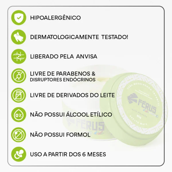 Kit Pai e Filho Pomada Efeito Mate + Cera infantil Maçã Verde