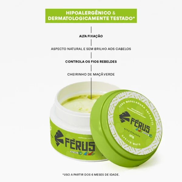 Kit Pai e Filho Pomada Efeito Mate + Cera infantil Maçã Verde