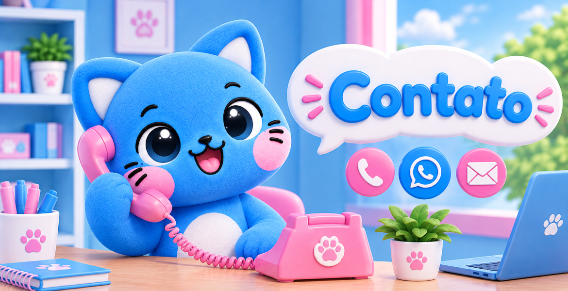 Gato Azul no Telefone de Contato